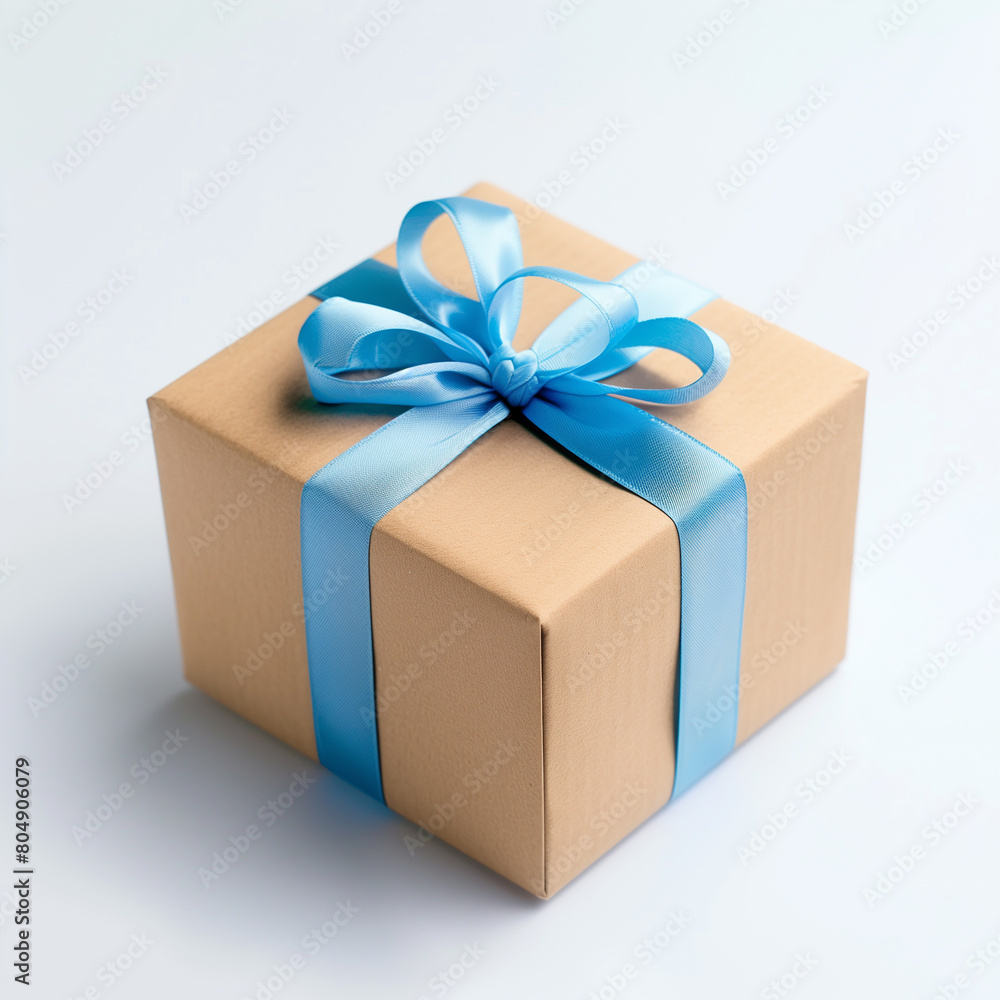 Obraz premium Gift box with ribbon isolated on white. Present for christmas, birthday or any celebration.