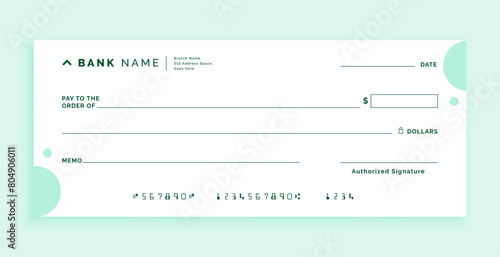 modern bank cheque check voucher template