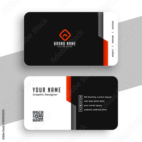 black and white corporate identity card layout for office biz