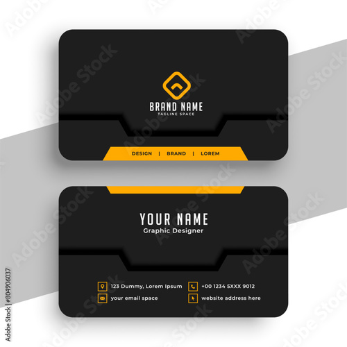 premium black business visiting card template for office info