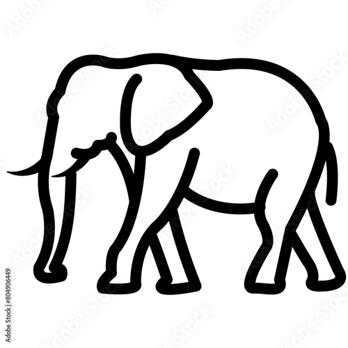 elephant outline vector icon photo