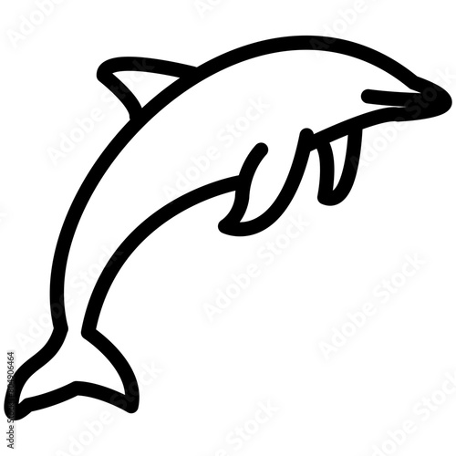 dolphin outline vector icon