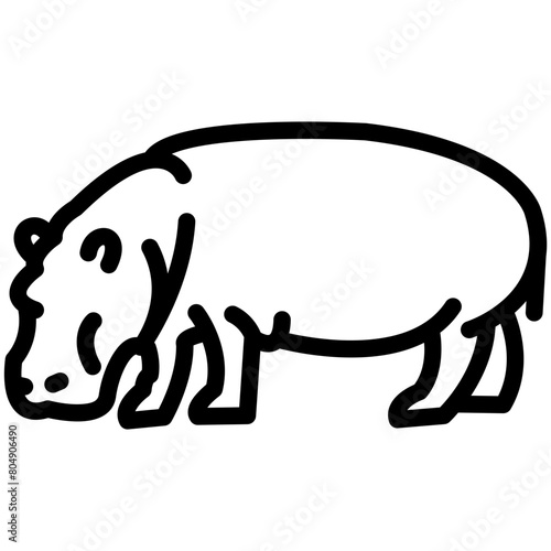 hippopotamus outline vector icon