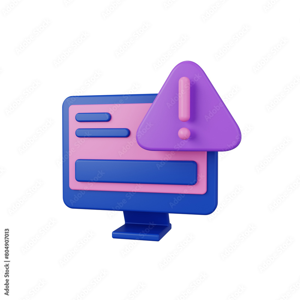 error 3d render icon error 3d render icon