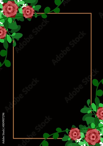 Plants and flower frame background  photo