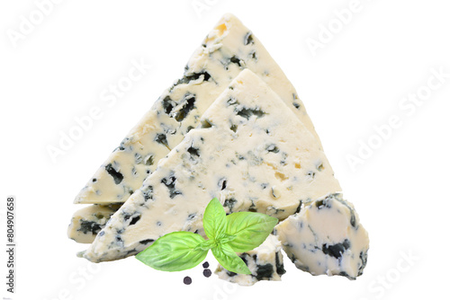 Blue cheese on white isolated