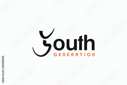 creative youth generation logo type design vector ideas. modern typography youth, young icon logo vector design template for business, branding, and agency. 