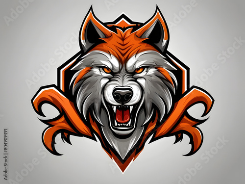 dangrous   Wolf Mascot Sporting Emblem. Vector Illustration of Wolf s Head Mascot. Tiger Head Emblem for Gaming. Sporty Character Logo on White Background. wolf head tattoo   wolf head tattoo  wolf lo