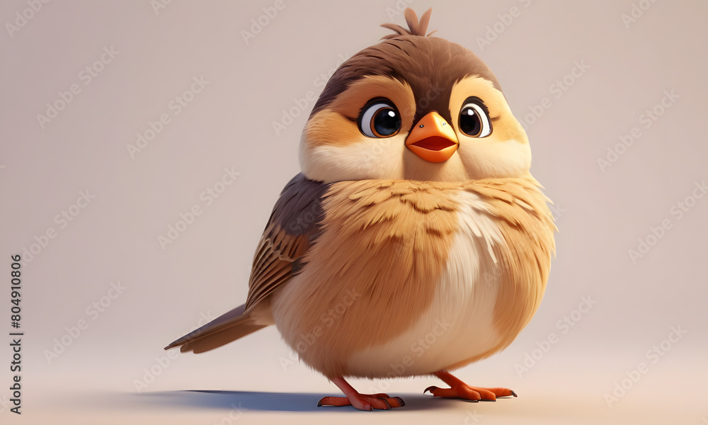 Fototapeta premium Cute Fluffy Sparrow