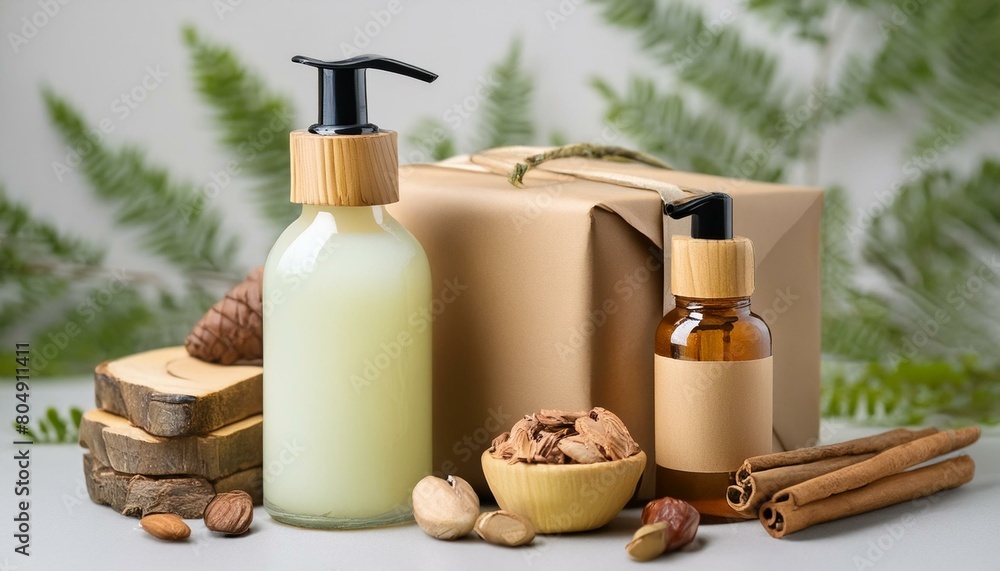Highresolution product packaging mockups for a natural cosmetics line, featuring ecofriendly materials and minimalist design, perfect for branding presentations Highresolution product packaging mockups for a natural cosmetics line, featuring ecofriendly materials and minimalist design, perfect for branding presentations