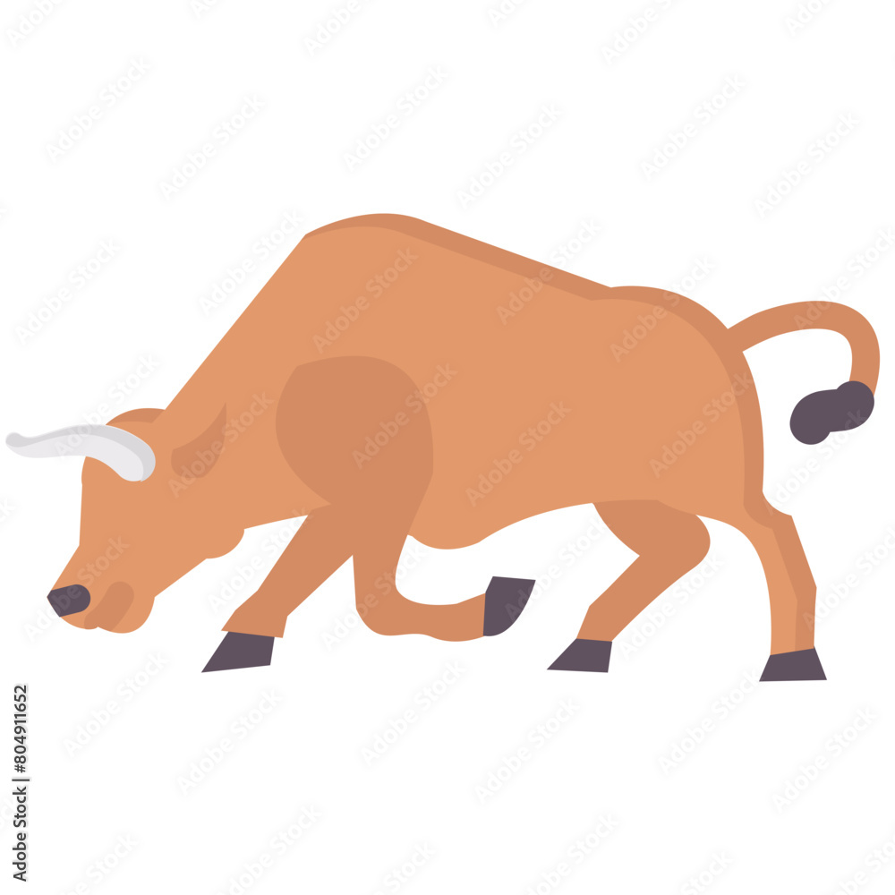 Fototapeta premium bull flat vector icon