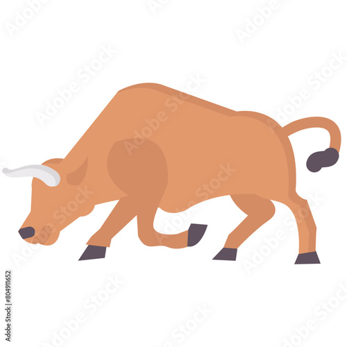 bull flat vector icon
