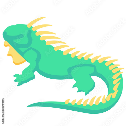 iguana flat vector icon
