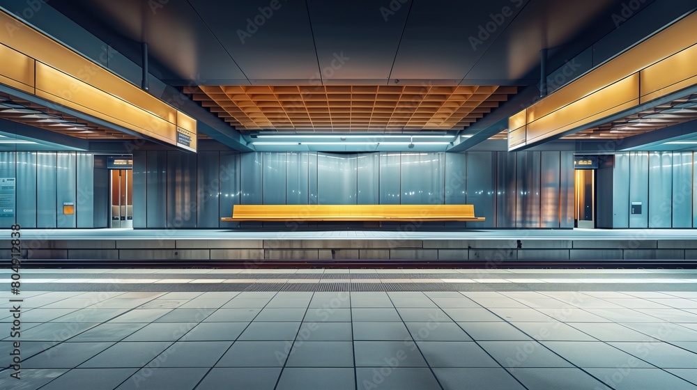 Obraz premium Photo of a clean empty subway without people
