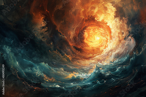 A celestial storm of ideas brews on the horizon, crackling with the energy of boundless imagination.