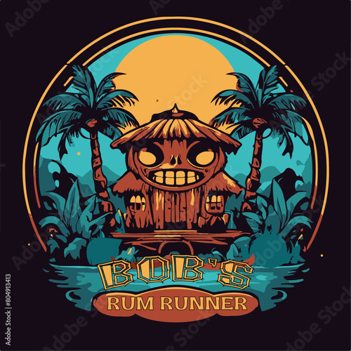 bob's rum runner logo editable