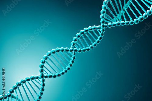 Golden and blue glitter DNA genome isolated on Golden and blue glitter blurry background