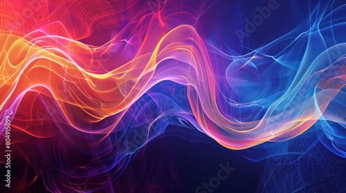 Wallpaper Mural background of colorful light lines and waves, abstract glowing lines. Neon line structure. futuristic. Technology concept. Torontodigital.ca