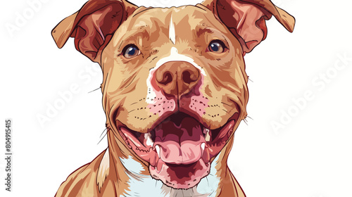 cute pitbull dog on white background Vector illustration