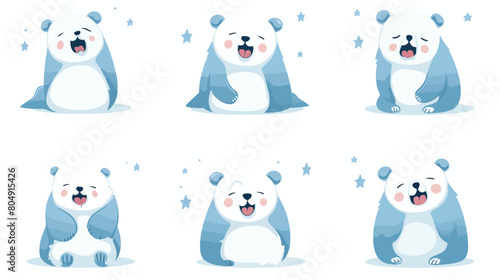 Cute Polar bear animal emotions tiny Polar bear 