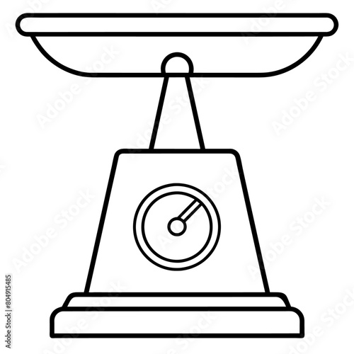 minimal and simple kitchen scales vector art illustration solid white color background (16)
