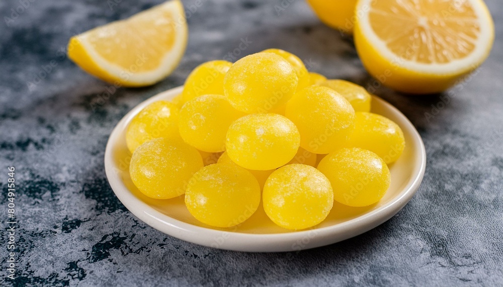 Close View of Sour Lemon Drops Candy - Yellow Hard Confectionery with a Tangy Taste Close View of Sour Lemon Drops Candy - Yellow Hard Confectionery with a Tangy Taste