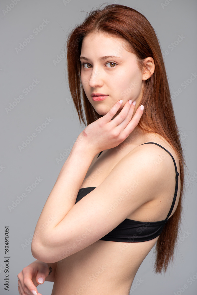 Fototapeta premium Woman model test. Snapshot for model