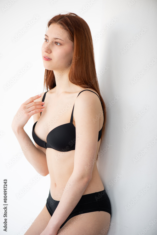 Fototapeta premium Woman model test. Snapshot for model