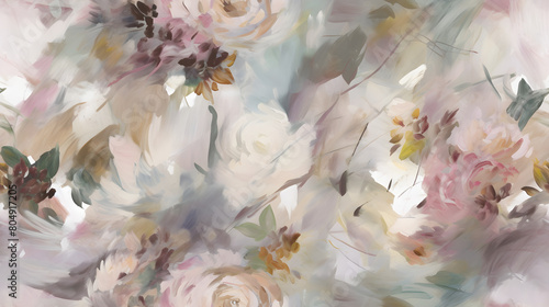 romantic wedding rose bouquet vintage blooming flowers painting soft light floral background wallpaper pattern