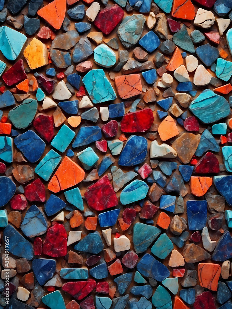 Elegant beautiful colorful wall with tiles Elegant beautiful colorful wall with tiles