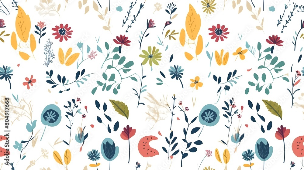 Fototapeta premium simple wildflower soft light floral background wallpaper pattern