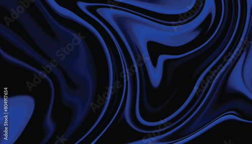 Background with liquifying flow. Dark blue liquid background. Abstract background with flowing waves.