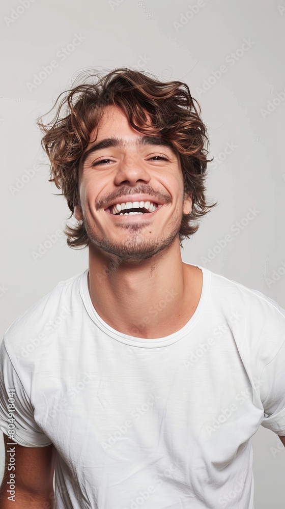 Obraz premium Close up portrait of a man isolated on white background