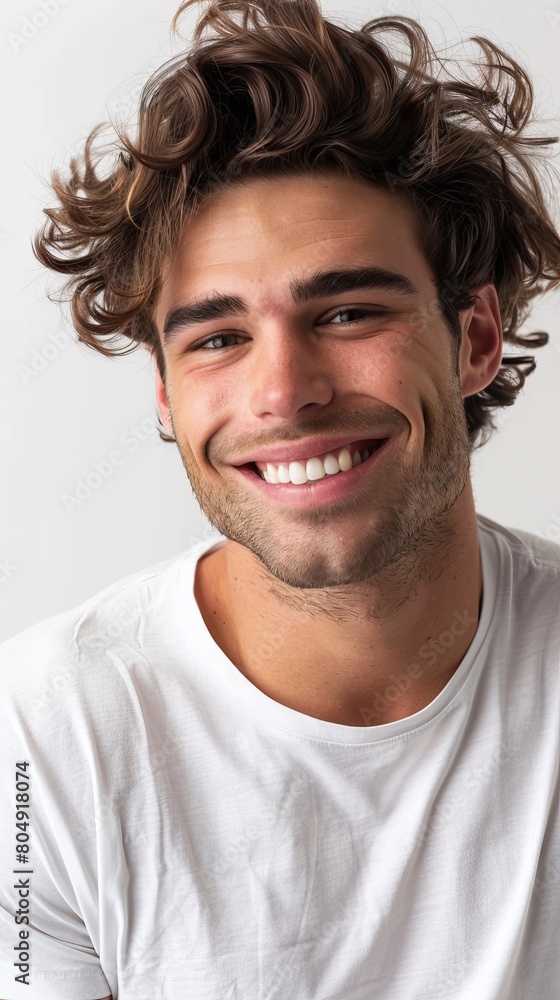 Fototapeta premium Close up portrait of a man isolated on white background
