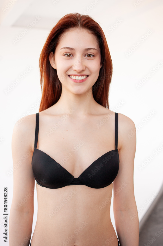 Obraz premium woman . studio polaroid. Snapshoot for model agency