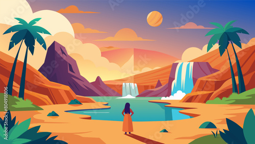 At the edge of a vast desert a patient discovers a beautiful oasis filled with lush greenery soothing waterfalls and warm sunlight that rejuvenates.