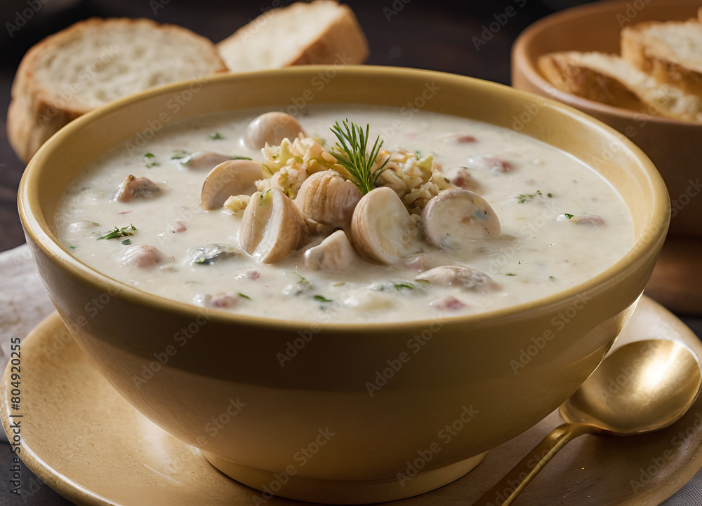 delicious bowl of clam chowder delicious bowl of clam chowder