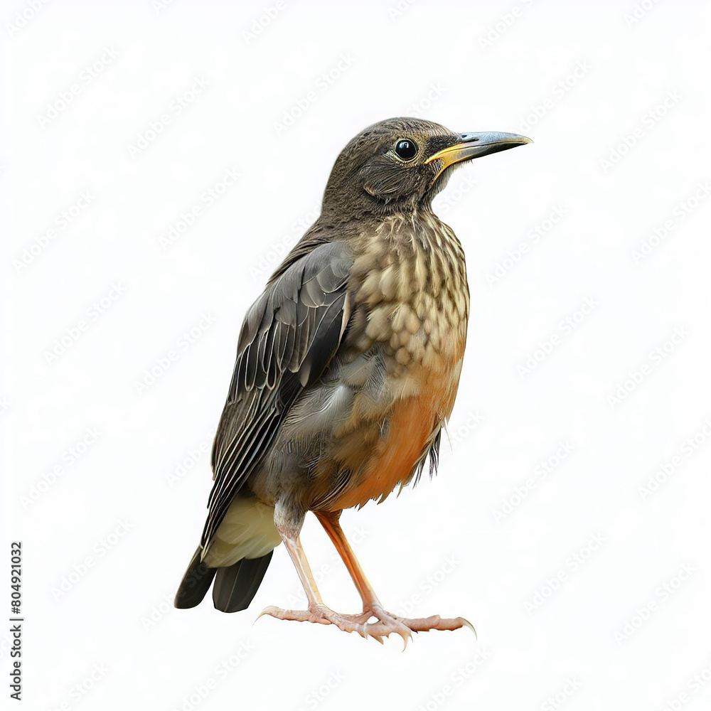 Fototapeta premium isolated colorful birds standing on a white background generated with generative AI technology 