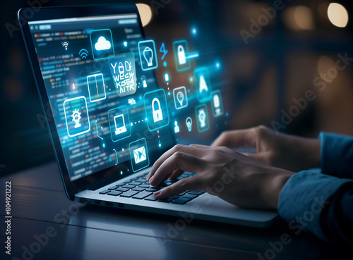 person typing on laptop keyboard