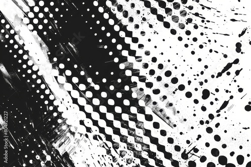 A halftone dotted surface in the style of halftone  black and white textured pattern illustration