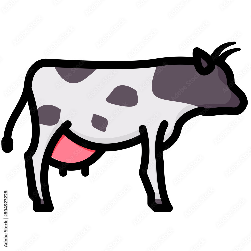 cow filled outline vector icon cow filled outline vector icon