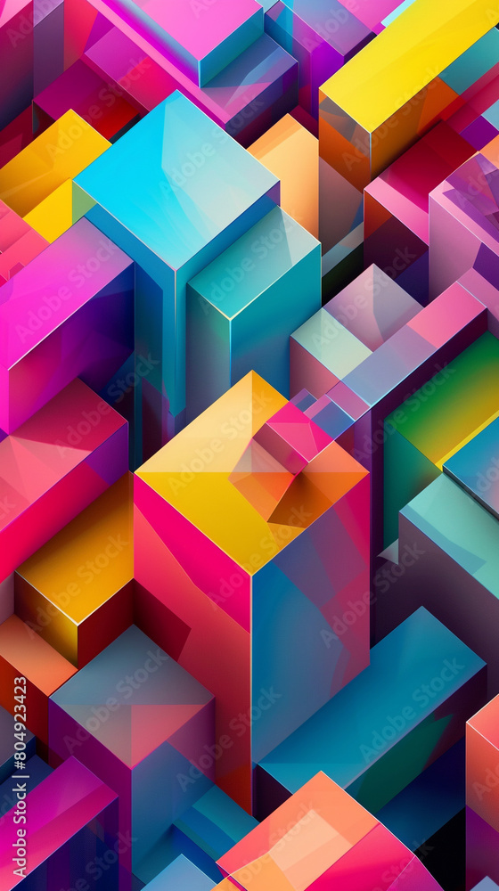 Seamless merging with vibrant colors in a geometric shapes Seamless merging with vibrant colors in a geometric shapes