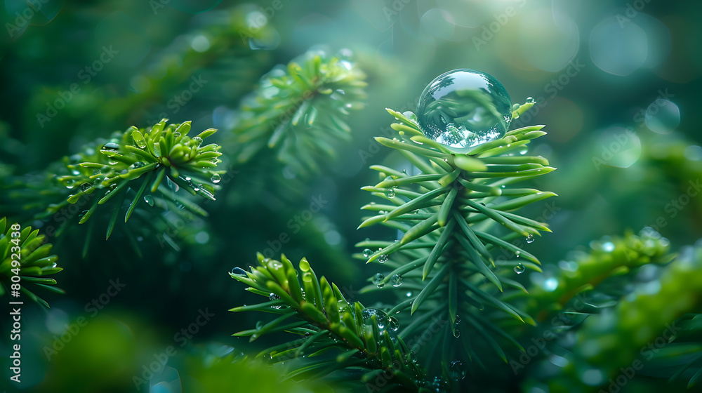 Alpine Radiance: A Pristine Water Drop Reflecting the Purity of the Alpine Environment in Close-Up Alpine Radiance: A Pristine Water Drop Reflecting the Purity of the Alpine Environment in Close-Up