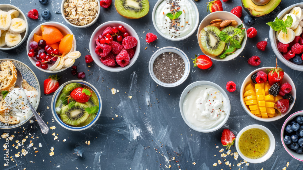 Assorted Yogurt-Based Culinary Dishes Display