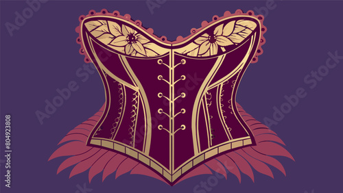 The intricate and elegant designs of antique corsets are meticulously reconstructed to showcase their timeless beauty.. Vector illustration