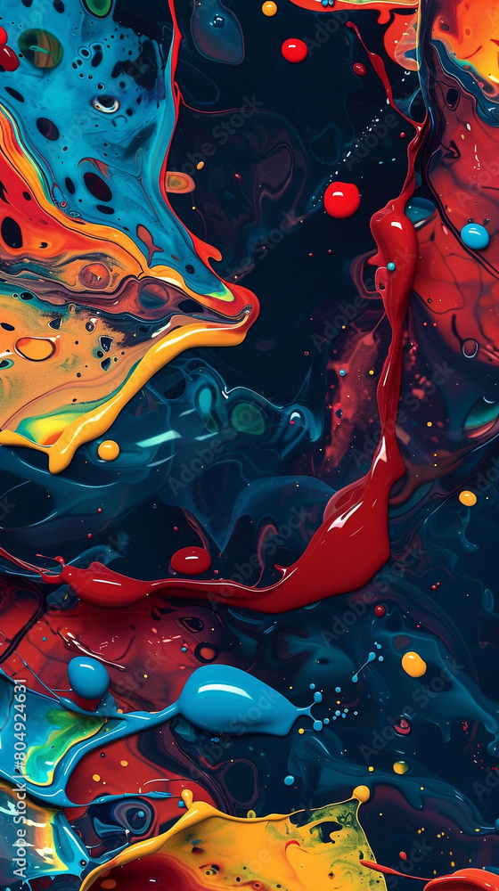 Seamless overlaid with color splashes in a abstract canvas
