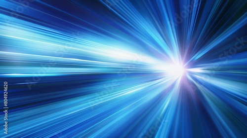 Abstract blue light speed background with rays of light and blurred effect for design, technology concept in the style of technology.