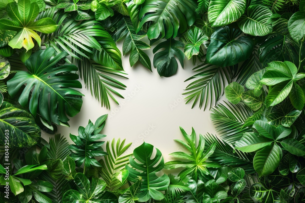 nature-inspired art design featuring leaves and flowers set against a vibrant summer background, offering ample blank white space for creative design and decoration purposes. nature-inspired art design featuring leaves and flowers set against a vibrant summer background, offering ample blank white space for creative design and decoration purposes.