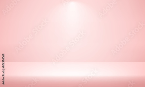 Empty pink background. Realistic studio wall. Minimal 3d shelf. Space for selling products on the website. Space for text. stand for products. Vector illustration.