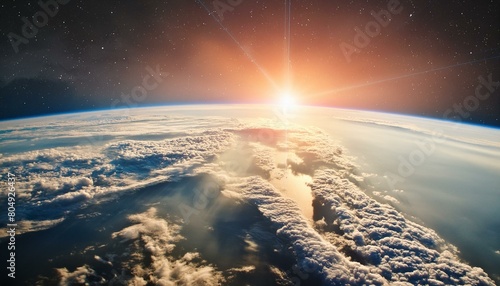 宇宙空間からみる地球と太陽の至高の饗宴 - 生命の起源に想いをはせる photo